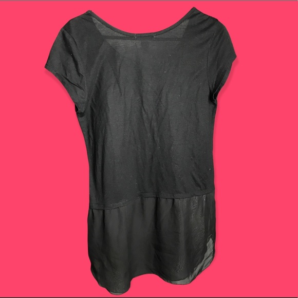 Mix & Co. black tshirt with black chiffon bottom. Juniors M - Picture 2 of 3